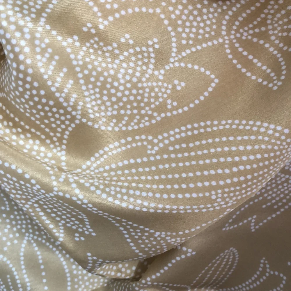 VTG Evan Picone Dotted Floral Pattern Golden Look Silk Square Scarf